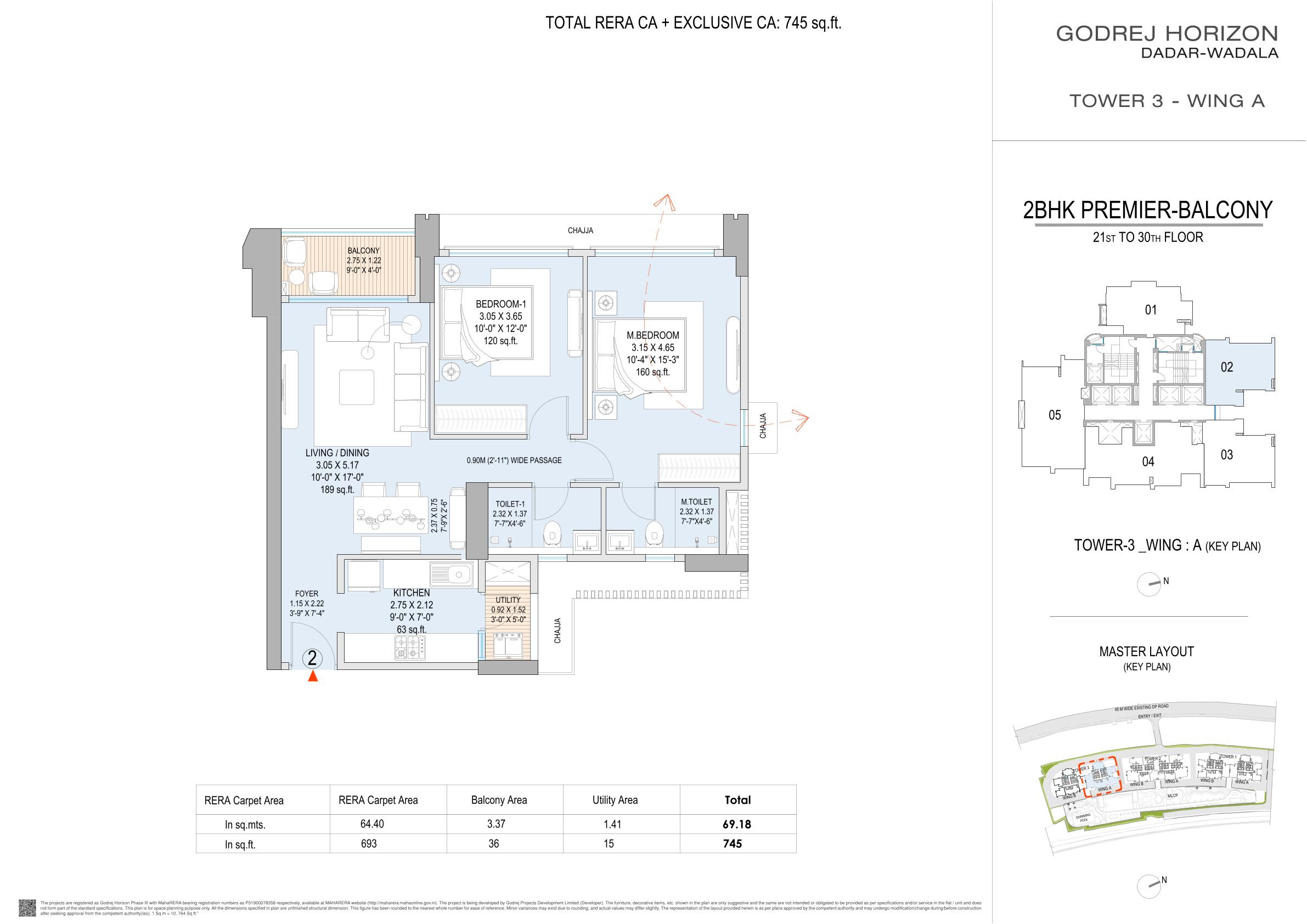 2 BHK Floor Plan 6